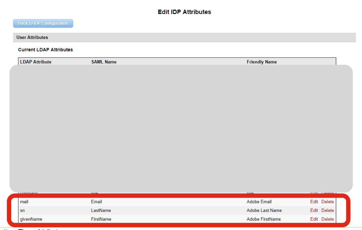 IDP attributes