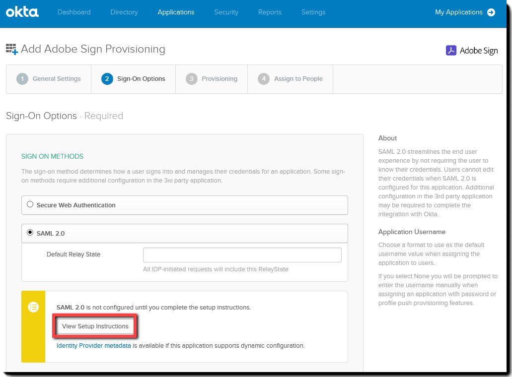 View setup instructions