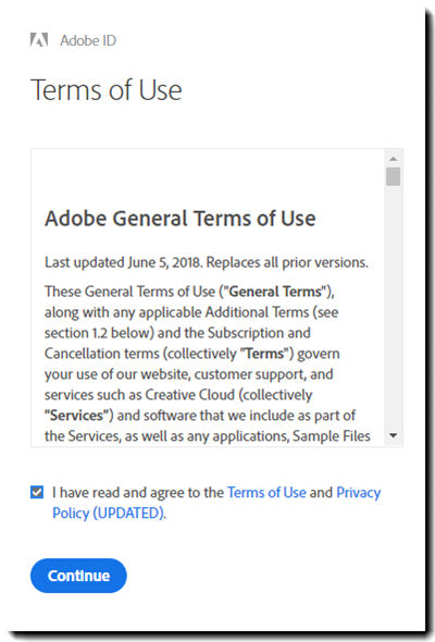 Accept Terms of Use
