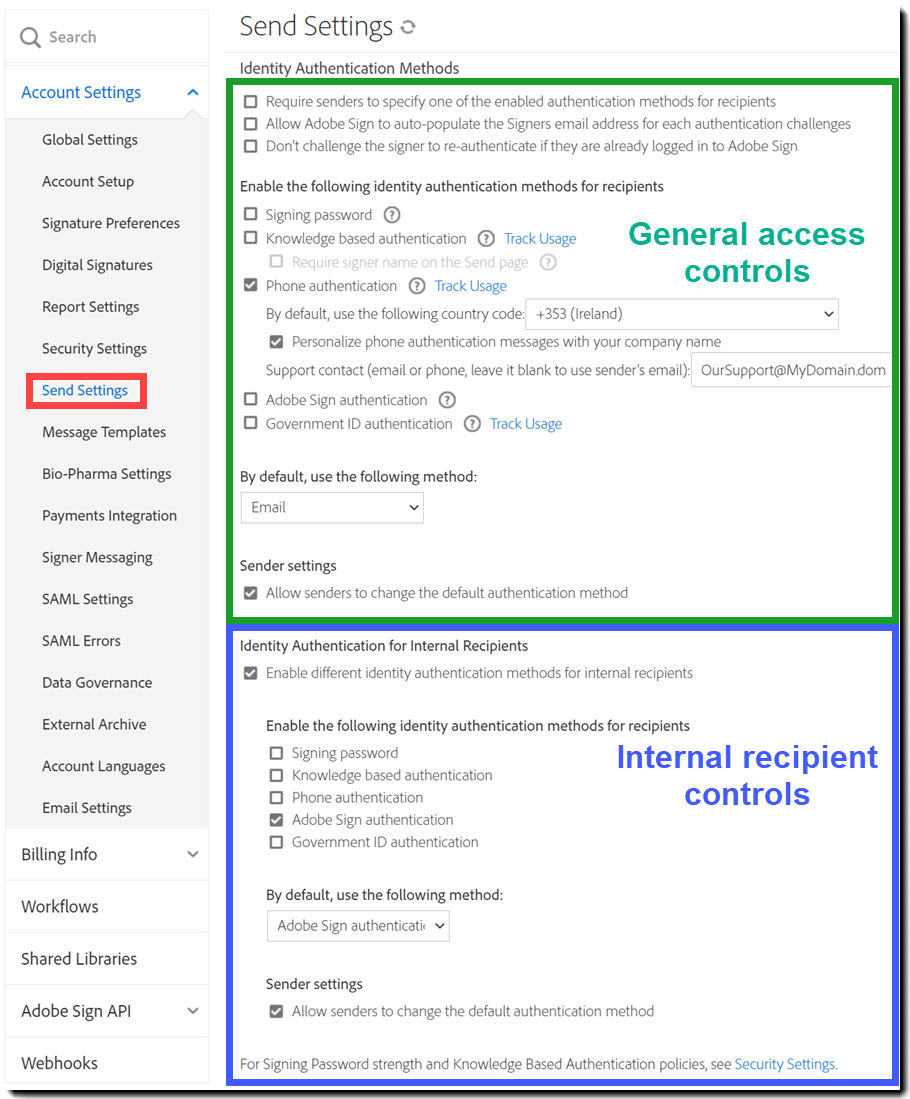 Configure authentication methods