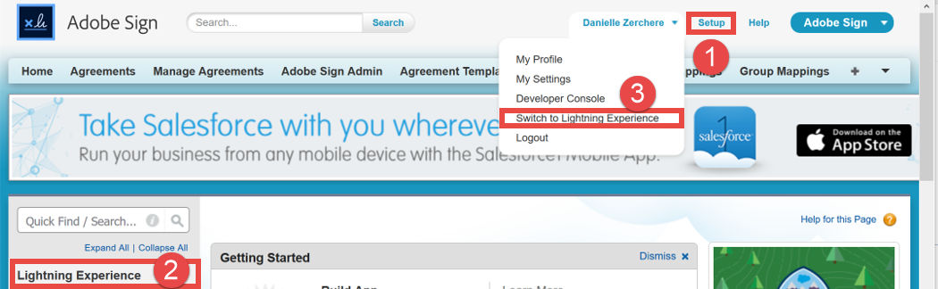 SFDC settings to switch to Lightening