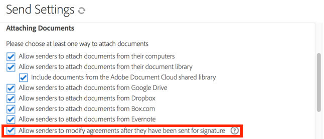 Allow senders to modify agreements that have been sent for signature