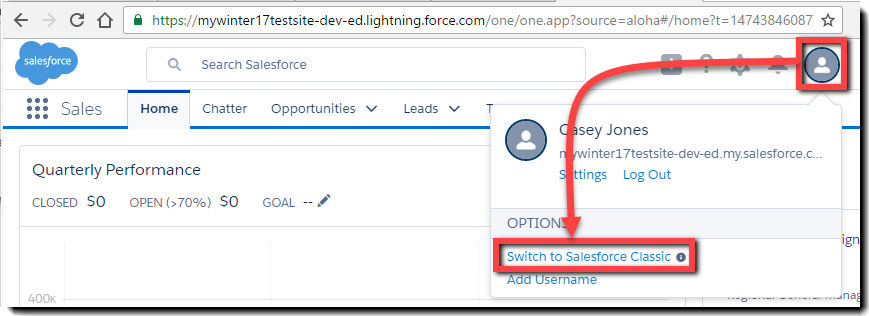 Click your profile picture in the upper right corner, and select Switch to Salesforce Classic