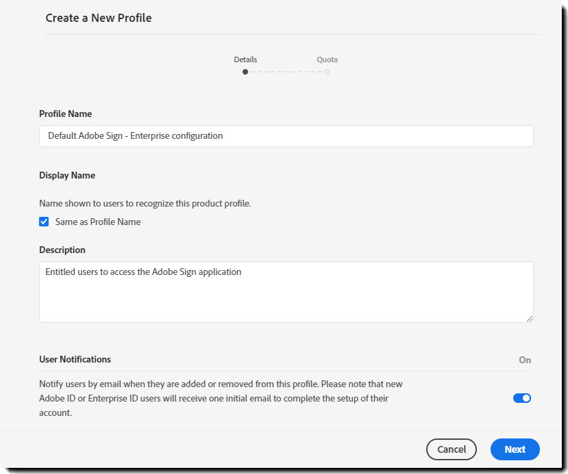 Create a product profile