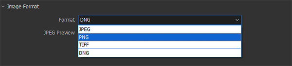 Select the desired image format basis your requirement.