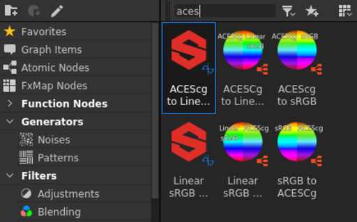 Color conversion nodes in Library