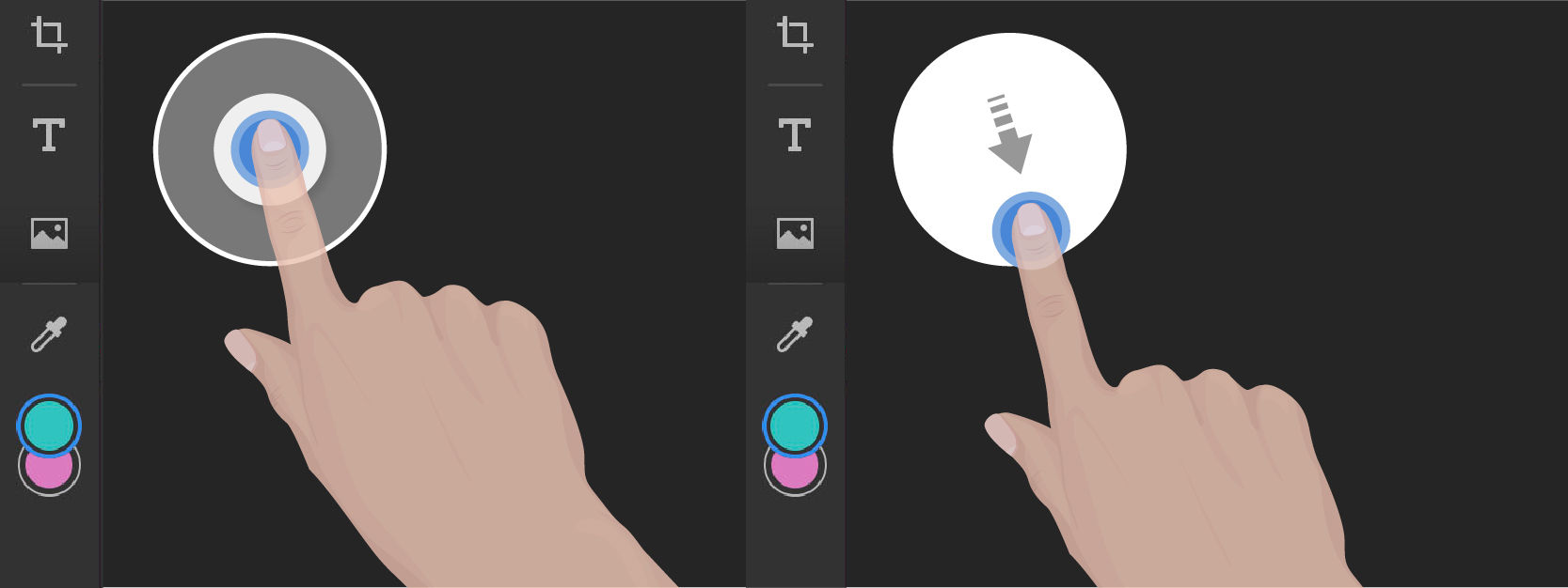 Touch shortcuts for Brush tool