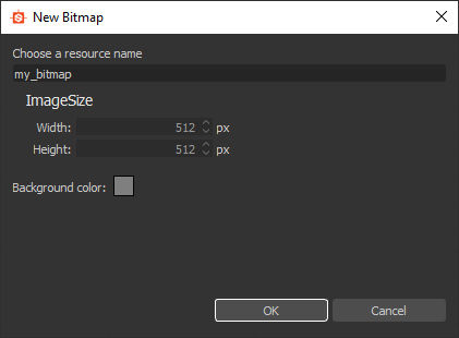 New bitmap dialog