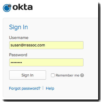 Okta sign in