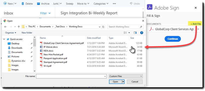 Fill and Sign add file