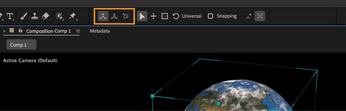 Different axis modes are highlighted to clearly indicate which axis mode is currently active.