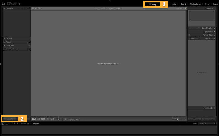 Import photos from your computer or camera