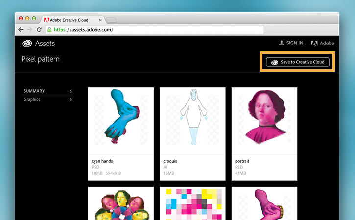 Assets appearing in a library are copied to the designer's Creative Cloud libraries.