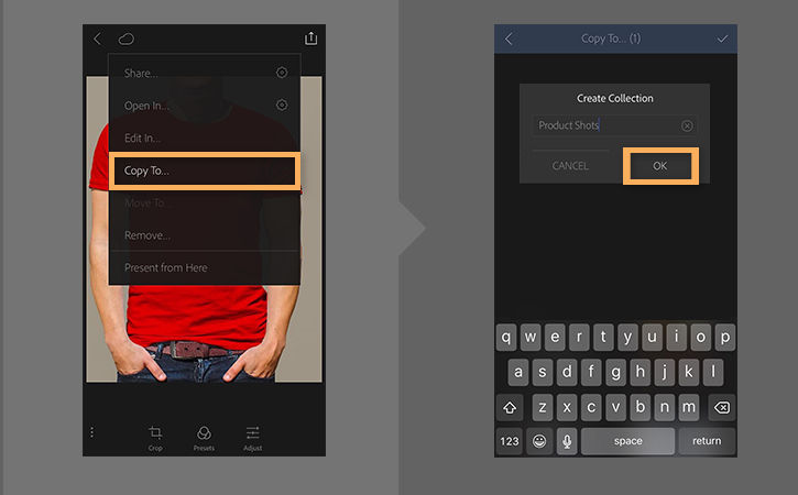 After removing the stain, Touch to save & return to Adobe Lightroom is selected, and the corrected image is displayed.