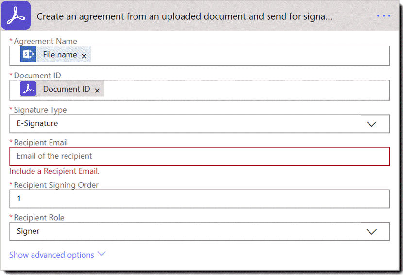 Action: Upload a document and get a document ID