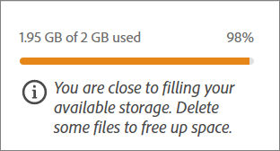 When storage usage is between 0 to 80 percent