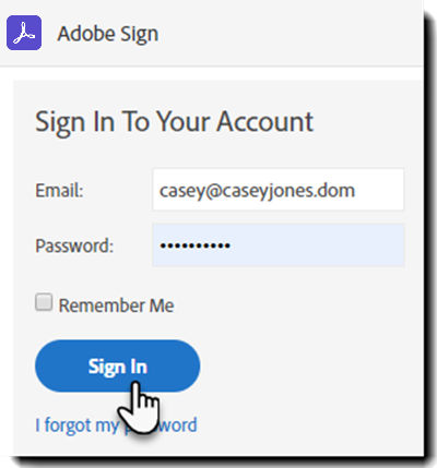 authenticate to Adobe Sign