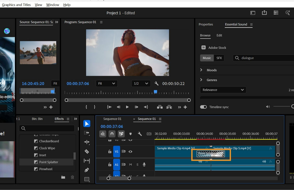 A clip in the timeline is selected which can be dragged to reposition it.