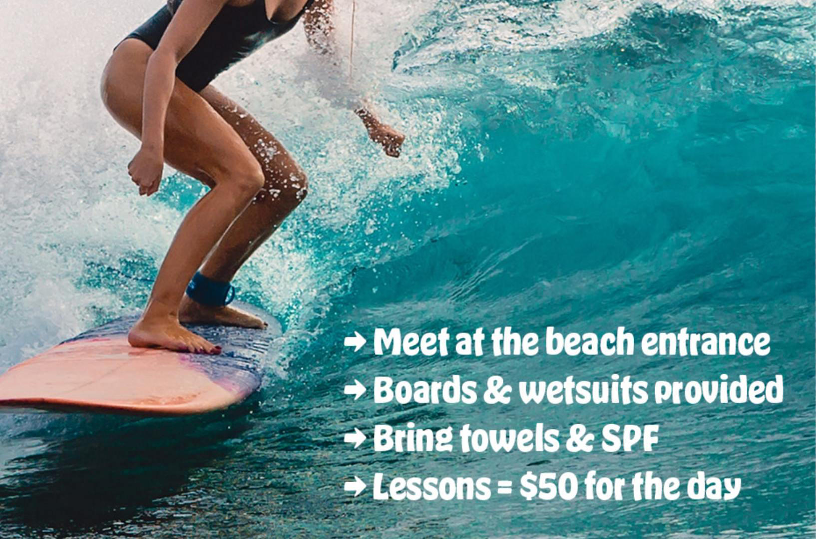 A close up of the white text displayed atop the blue ocean wave.