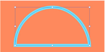 A curved closed path