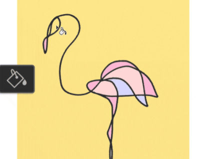 A drawing of a flamingoDescription automatically generated