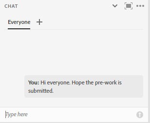 Chat panel in the room