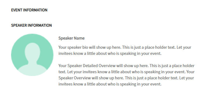 Event, Speaker and Speaker profile image
