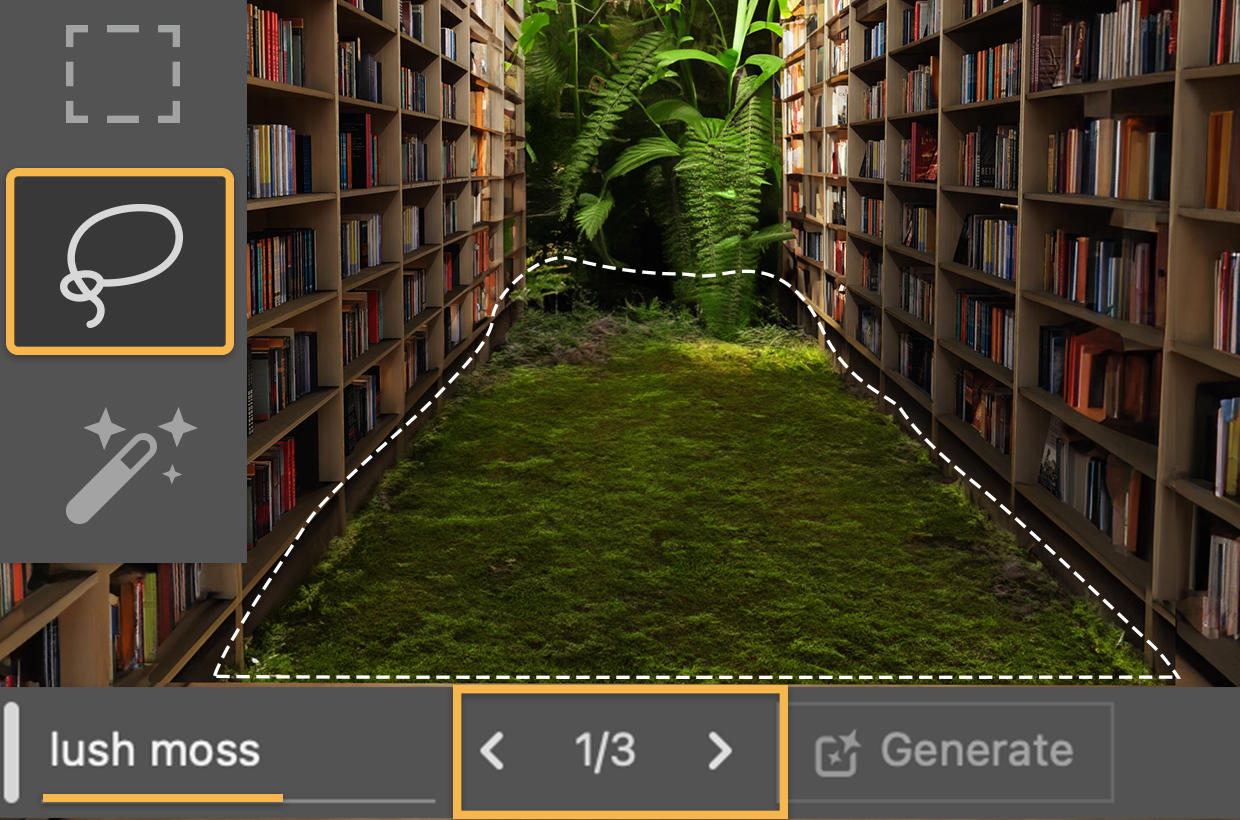 A video game screen shot of a libraryDescription automatically generated
