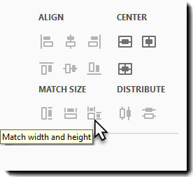 Match width and height tool