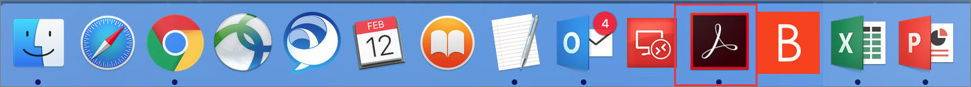 Acrobat's icon in the dock