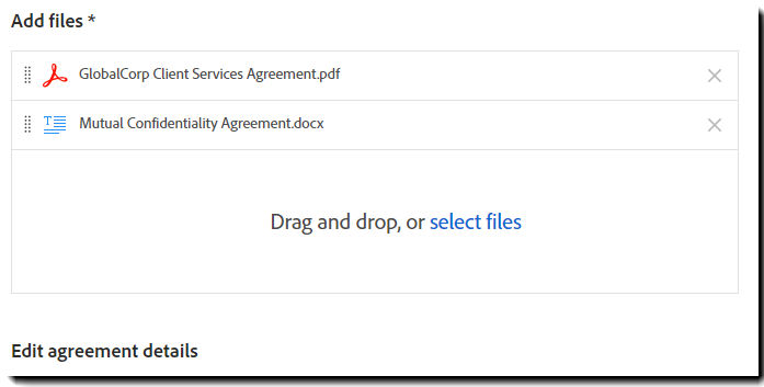 Add files as needed