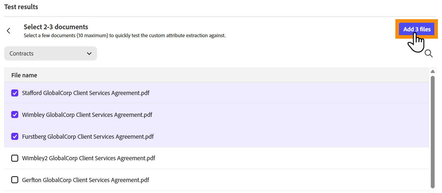 The "Evaluate attribute" list with filters applied.