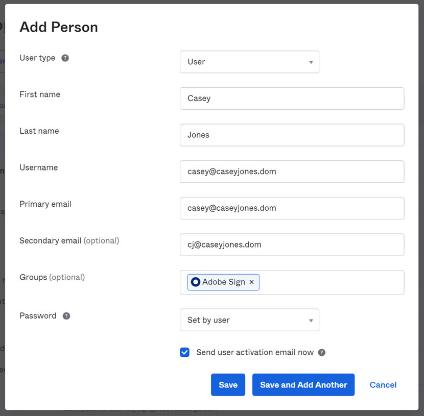 Add Person UI