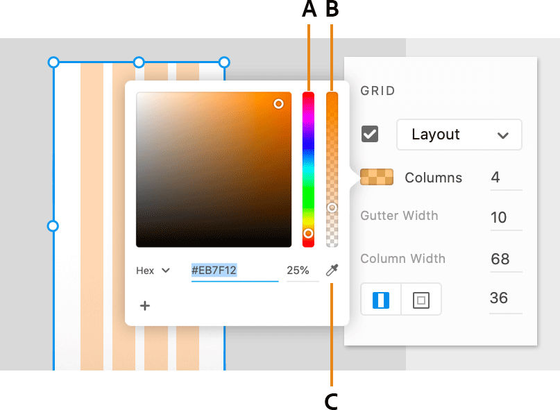 Add colors to layout and square grids