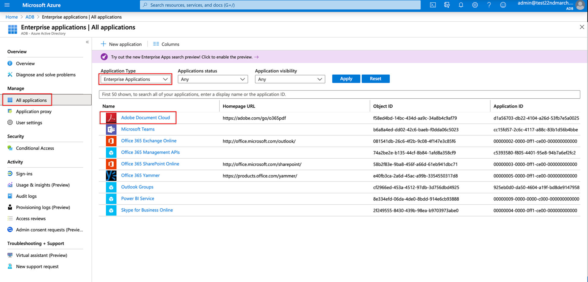 Azure Active Directory admin center