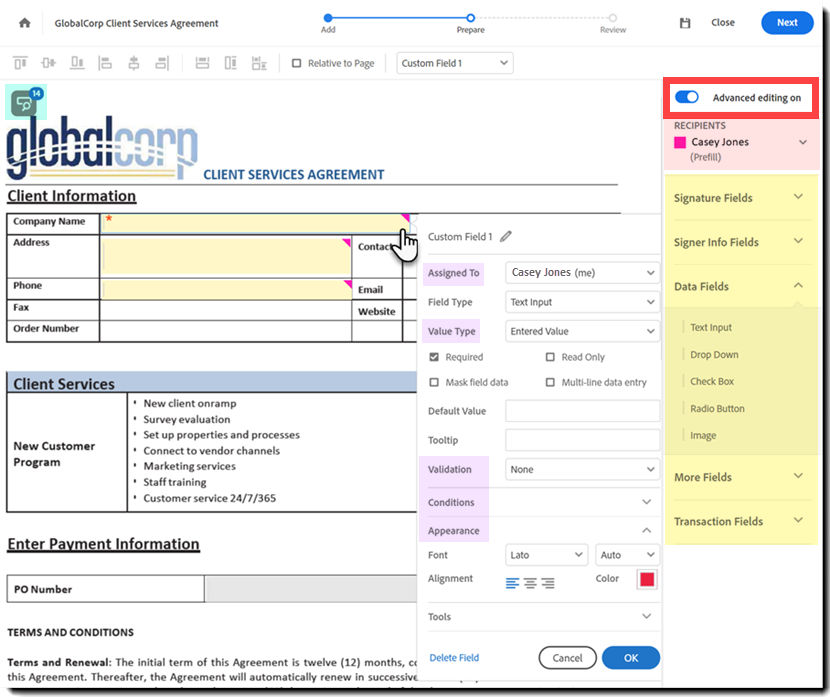Advanced authoring