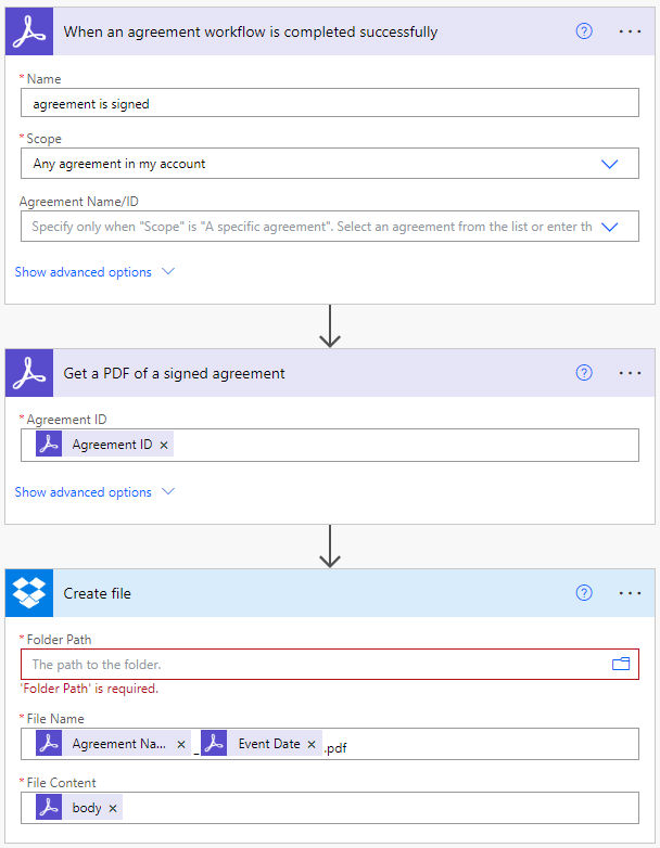 The advanced editing view showing all connectors