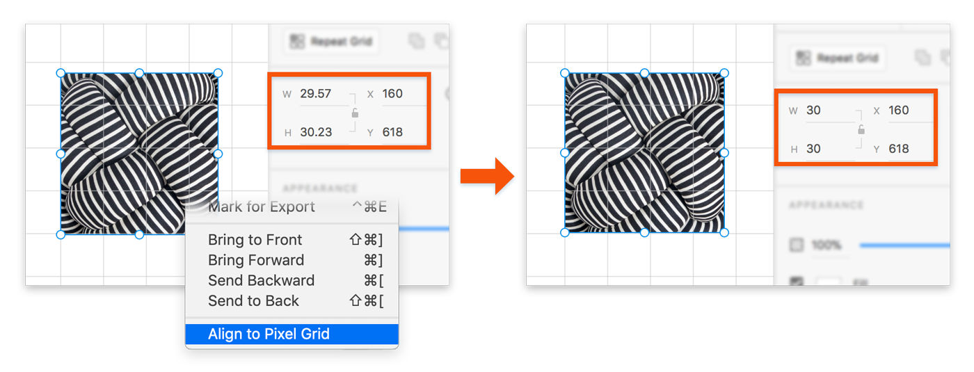 Align to pixel grid