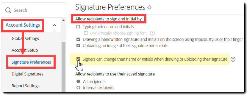 Allow recipients to edit their name