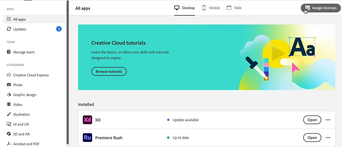 Select Assign licenses