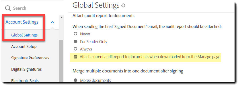 Attached audit report to Download controls