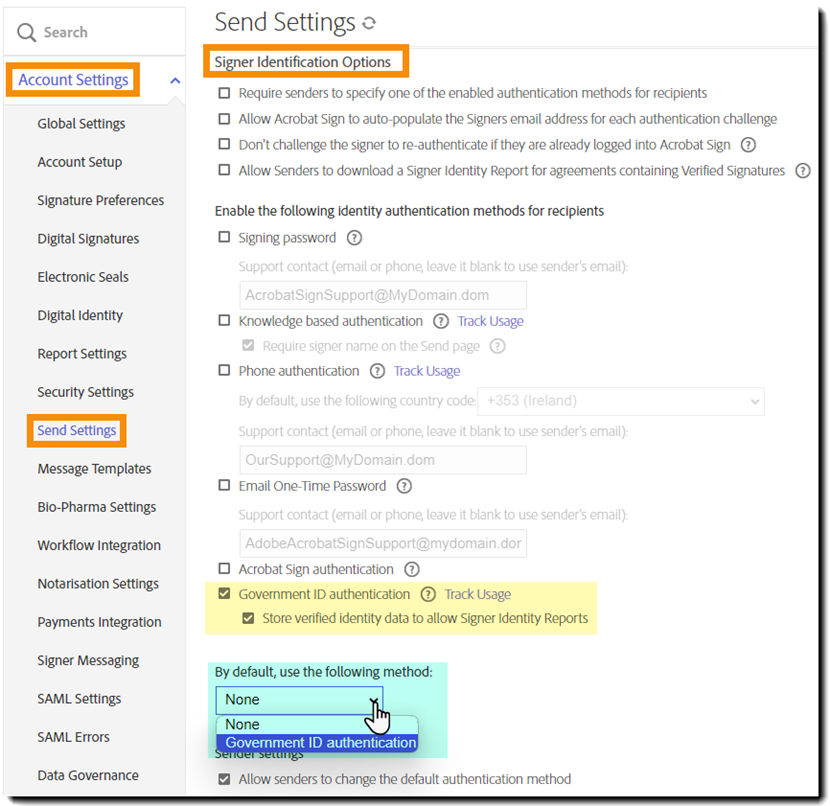 Government ID authentication controls