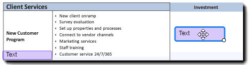 The authoring environment with a selected field showing the four-point arrow