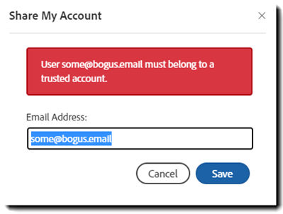 Trusted email error