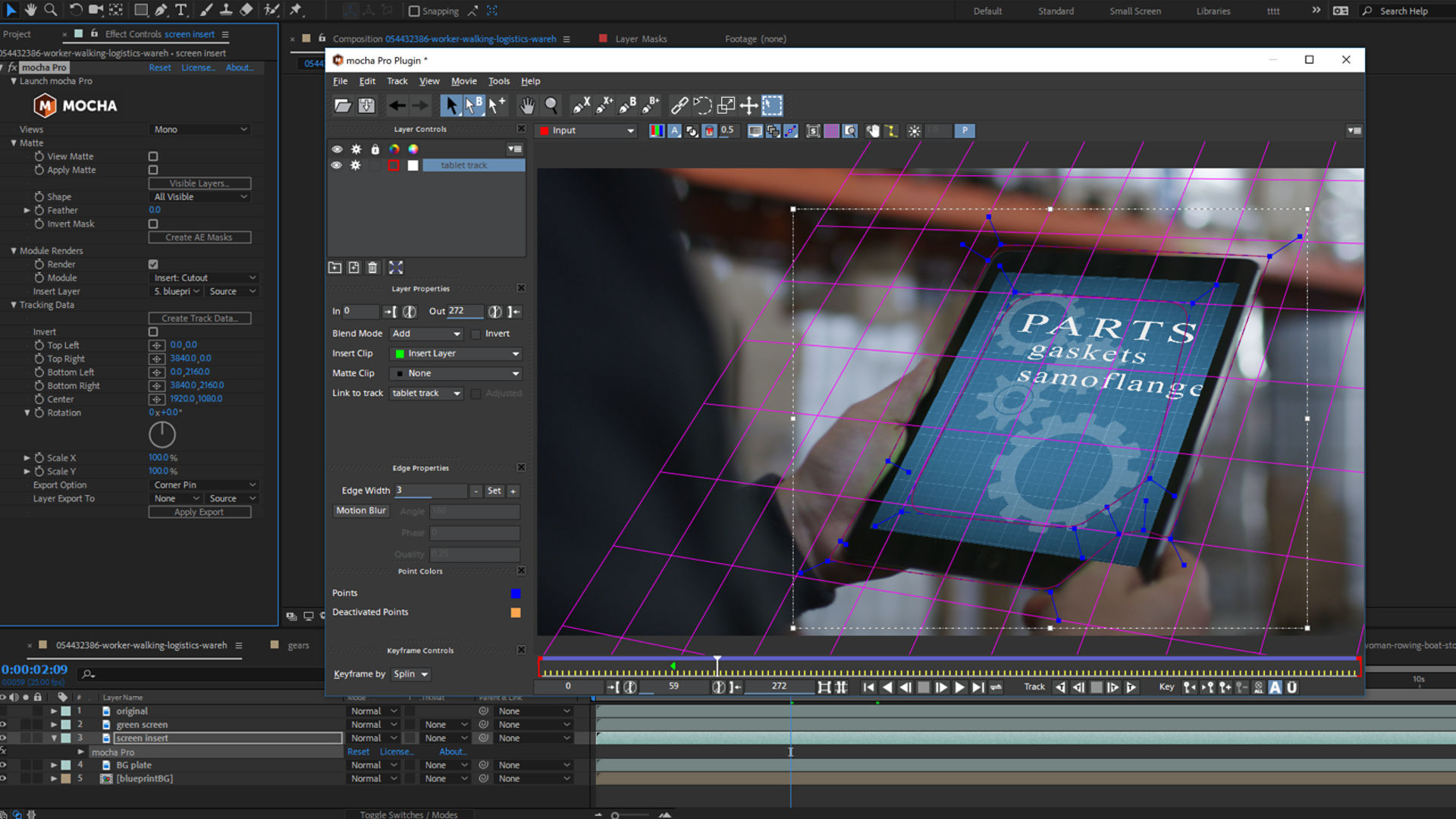 Mocha Pro from BorisFX provides powerful tracking tools within After Effects and Premiere Pro
