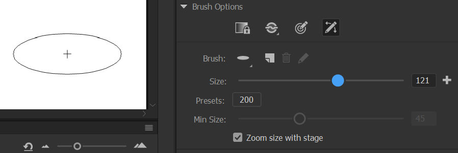 Brush size slider - Live preview