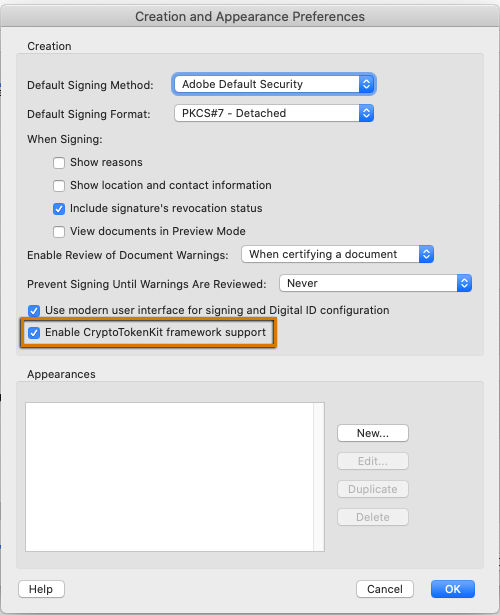 Enable CryptoTokenKit framework support 