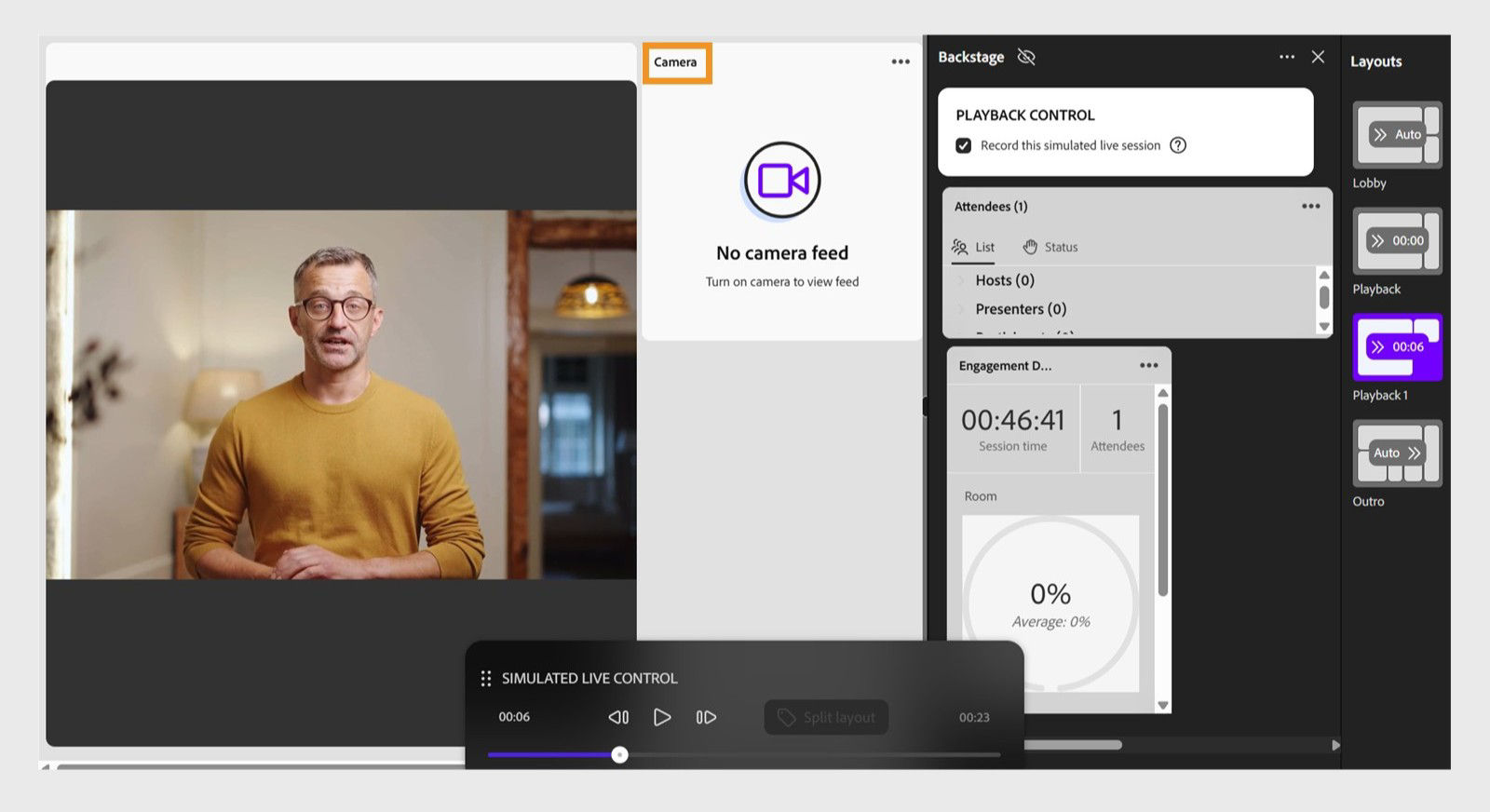 Added camera pod in the playback layout