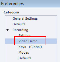 Video Demo menu