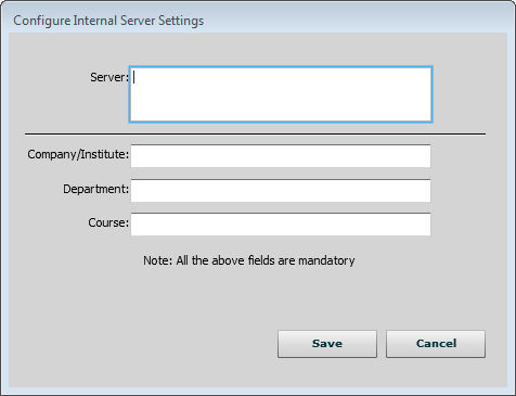 Captivate internal server settings